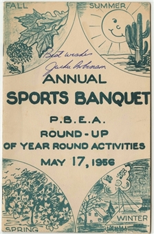 1956 Jackie Robinson Autographed P.B.E.A. Round-Up Annual Sports Banquet Program (JSA)